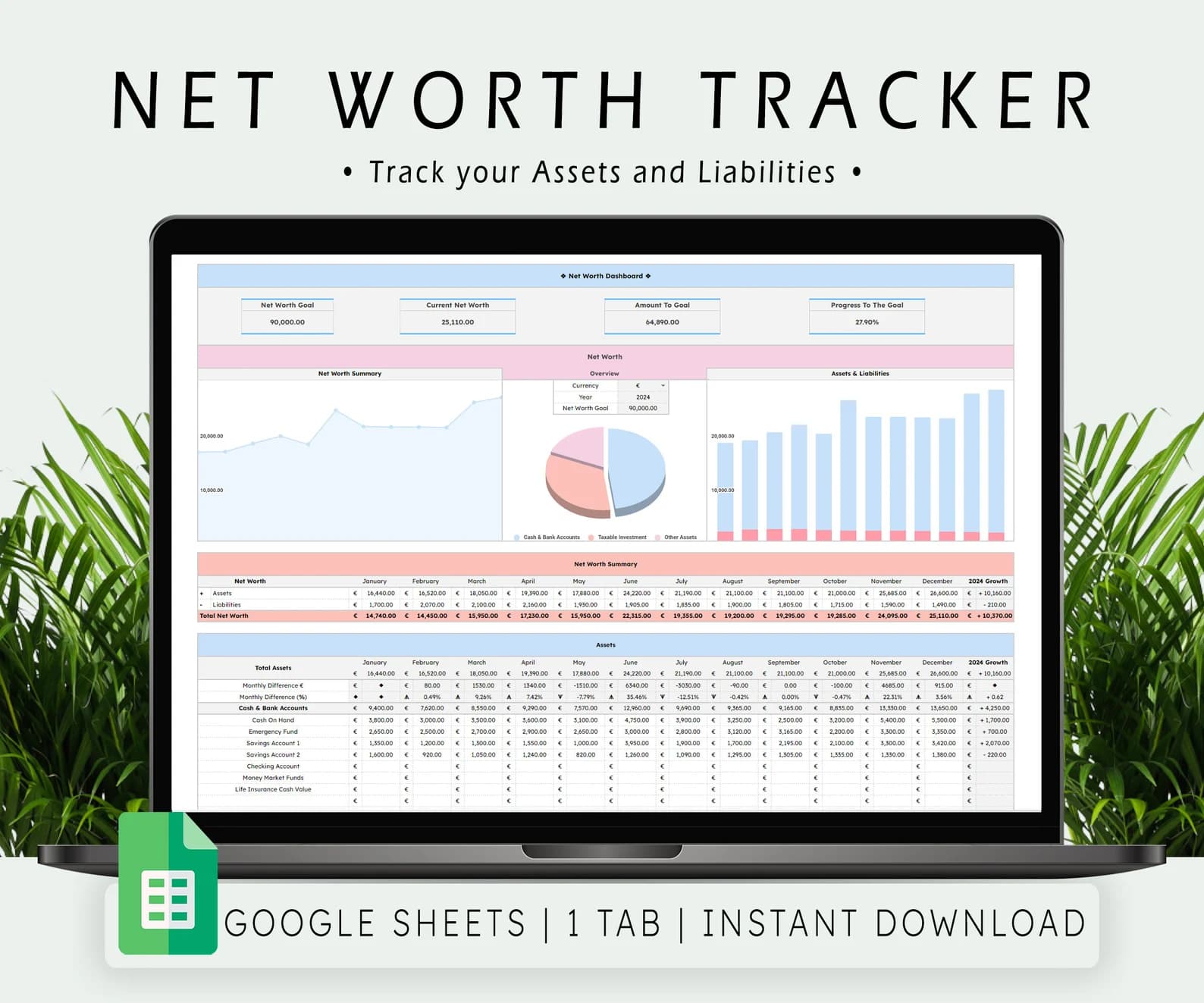 Net Worth Tracker Excel Template