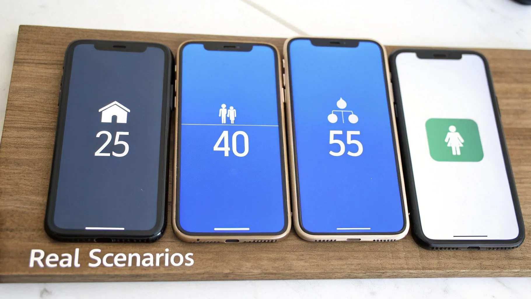 Three people of different ages looking thoughtfully at a laptop screen displaying financial charts.