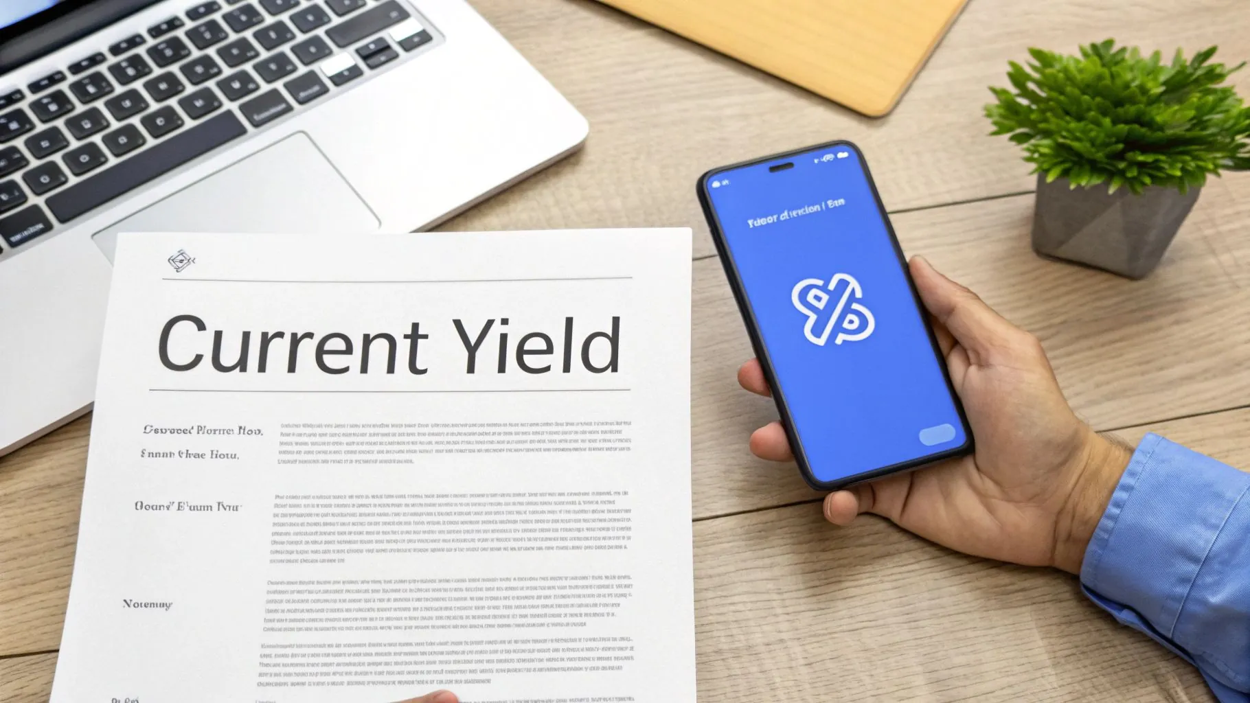 A graph showing the upward trend of bond yield over time, representing growth toward maturity