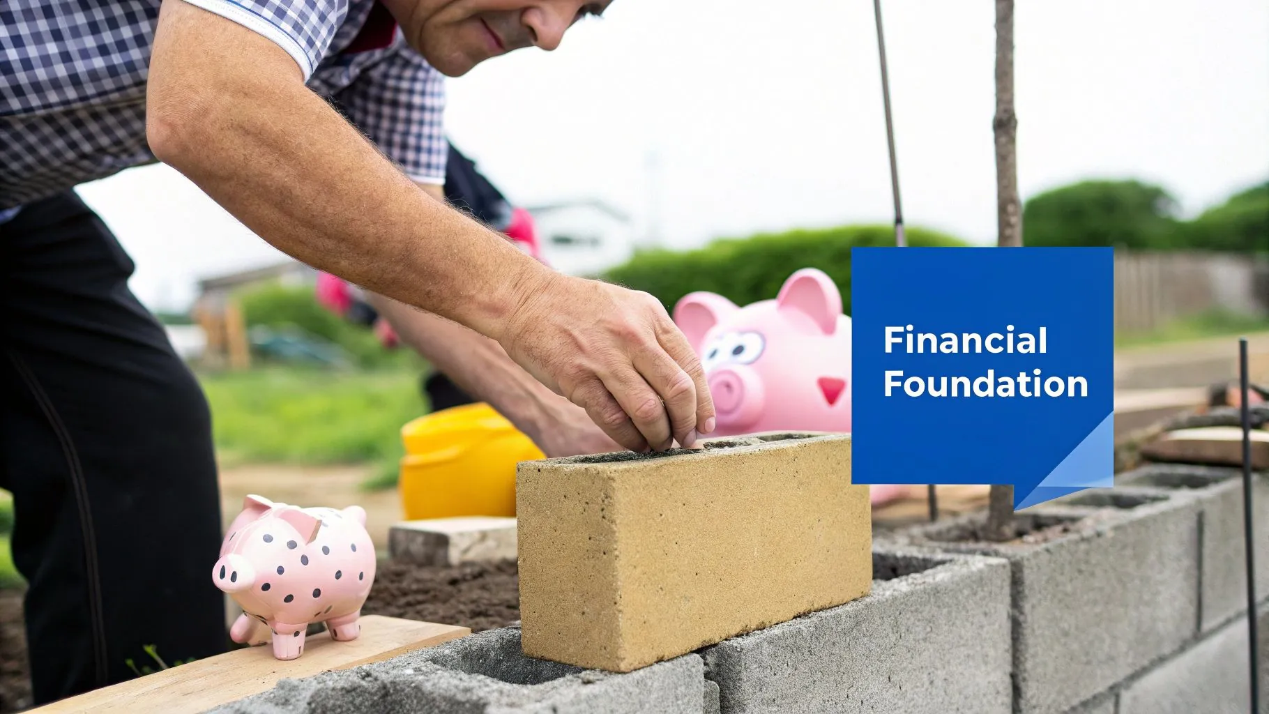 A person watering a small money tree that is starting to grow, symbolizing the nurturing of financial foundations.