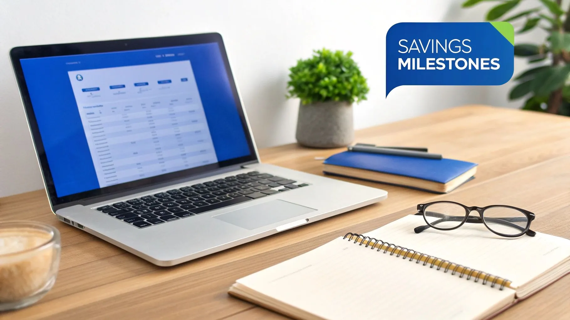 A person using a laptop with charts and graphs on the screen, illustrating retirement planning.