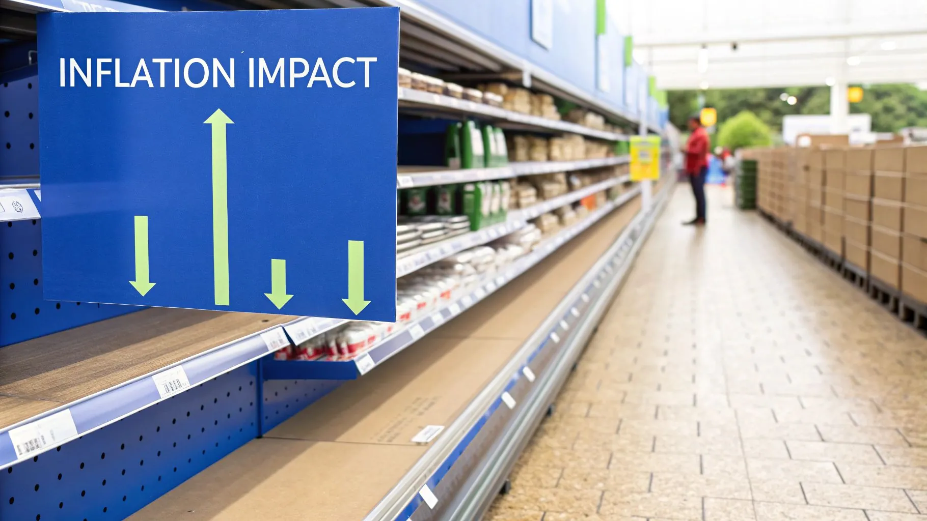 Image of stacked coins of decreasing size to represent the eroding power of inflation