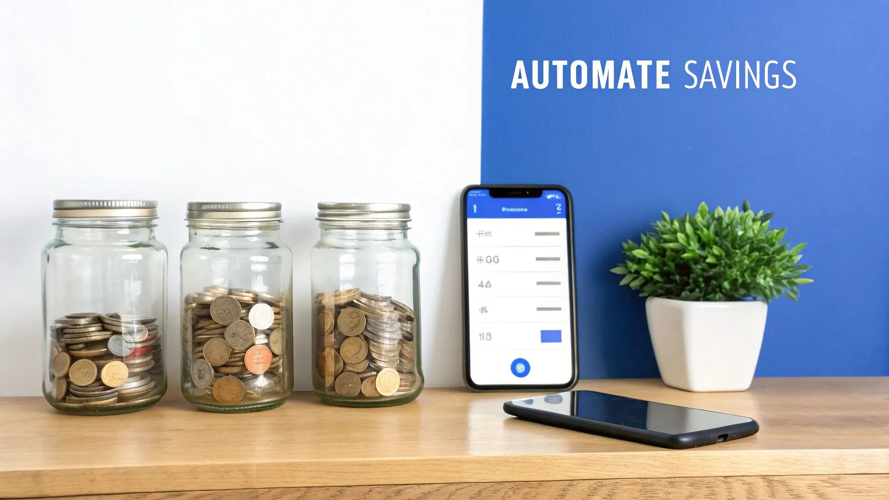 Person setting up automatic transfers on their laptop, symbolizing a self-running financial plan.