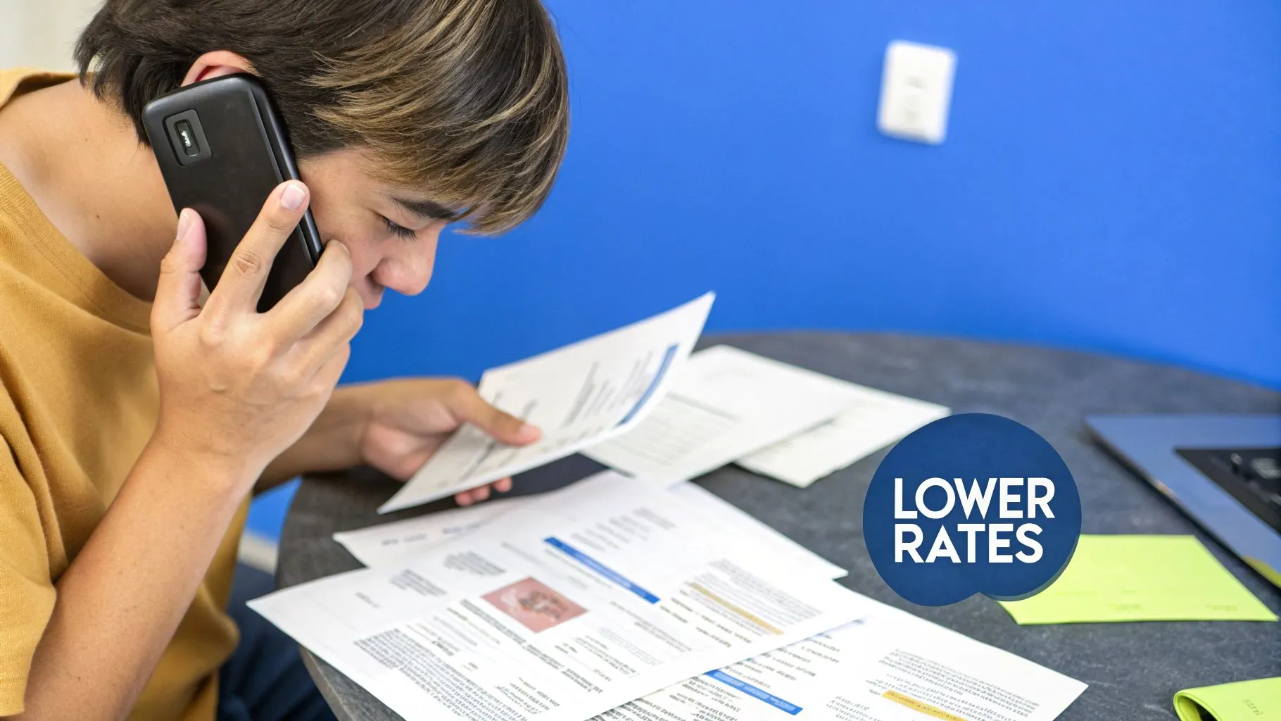 An illustration of a piggy bank with a downward arrow symbol on it, representing lowering interest rates.