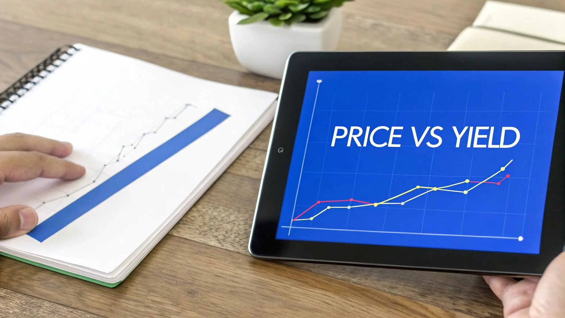 A person looking at a chart with a question mark, representing questions about bond yields
