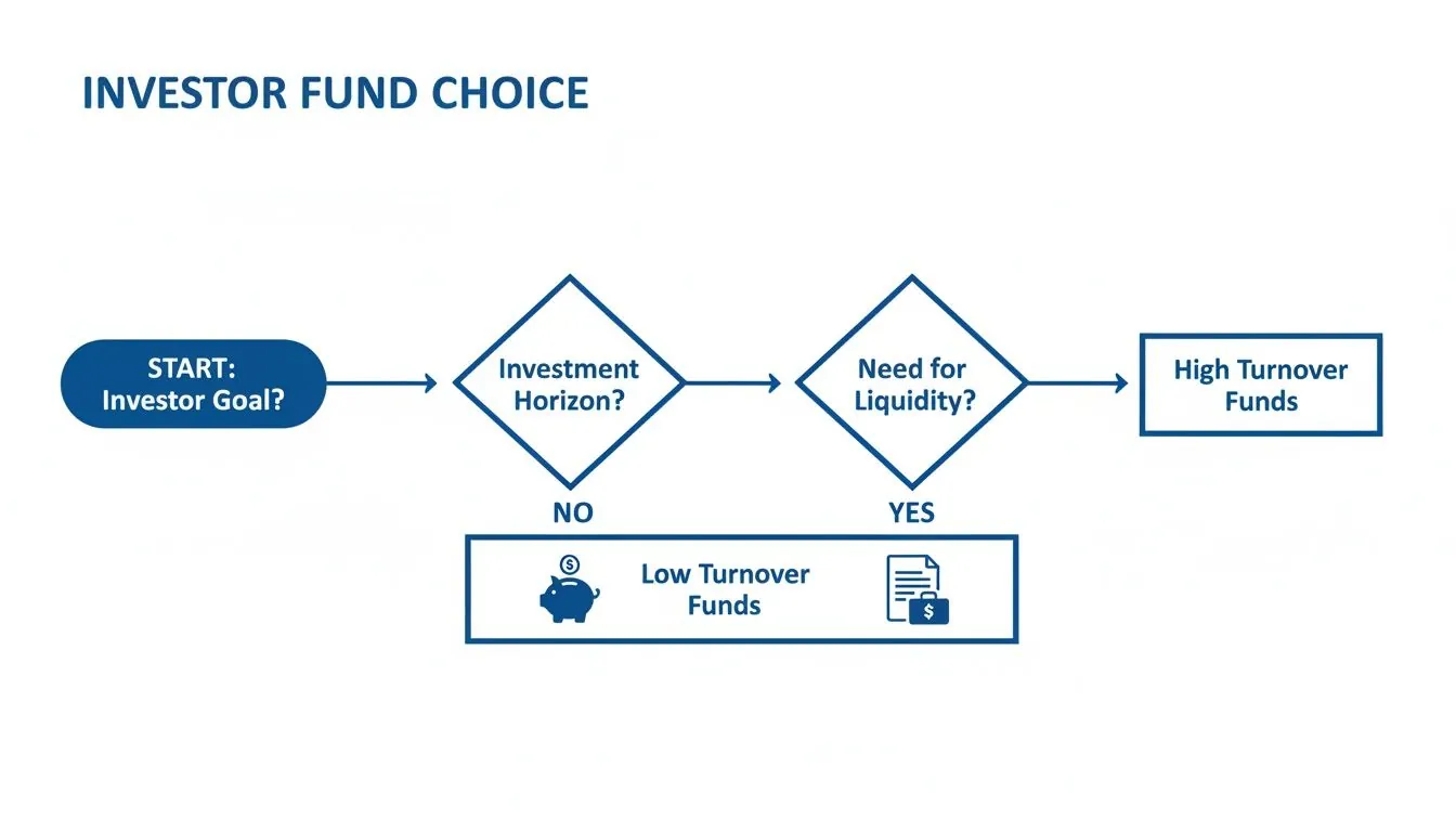 Flowchart illustrating investor fund choice based on investment horizon and liquidity needs.