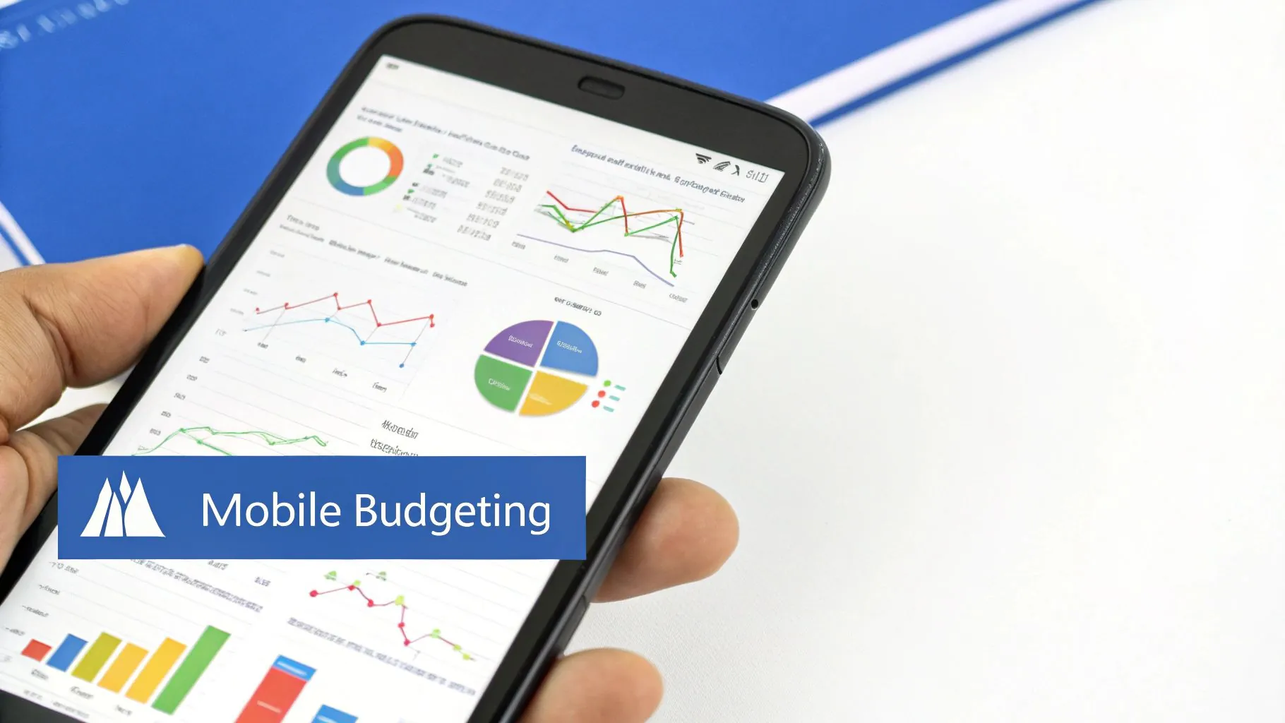 A person at a desk with a computer and tablet, both displaying charts and financial data, creating a unified dashboard view.