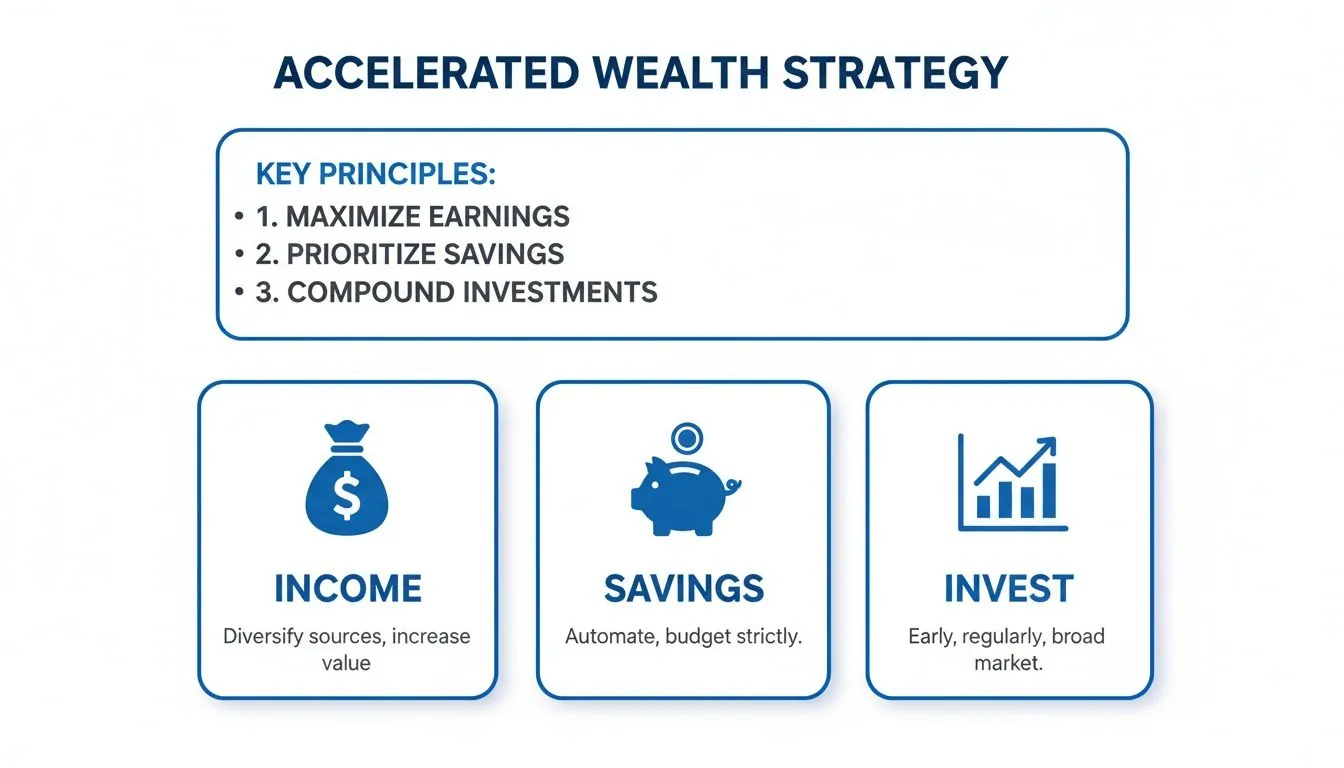 Infographic about how to build wealth fast