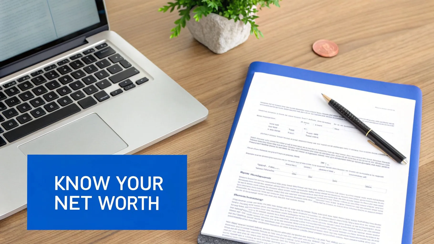 A person reviewing financial documents on a laptop with charts and graphs.