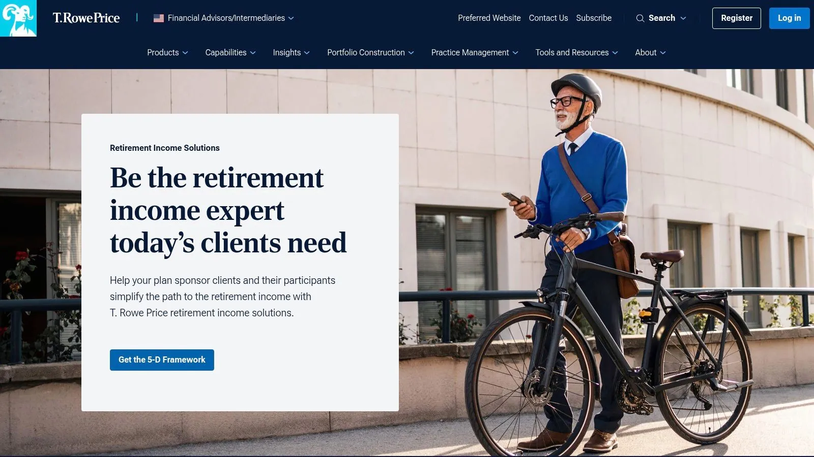 A person reviewing their retirement portfolio on a tablet with T. Rowe Price's tools