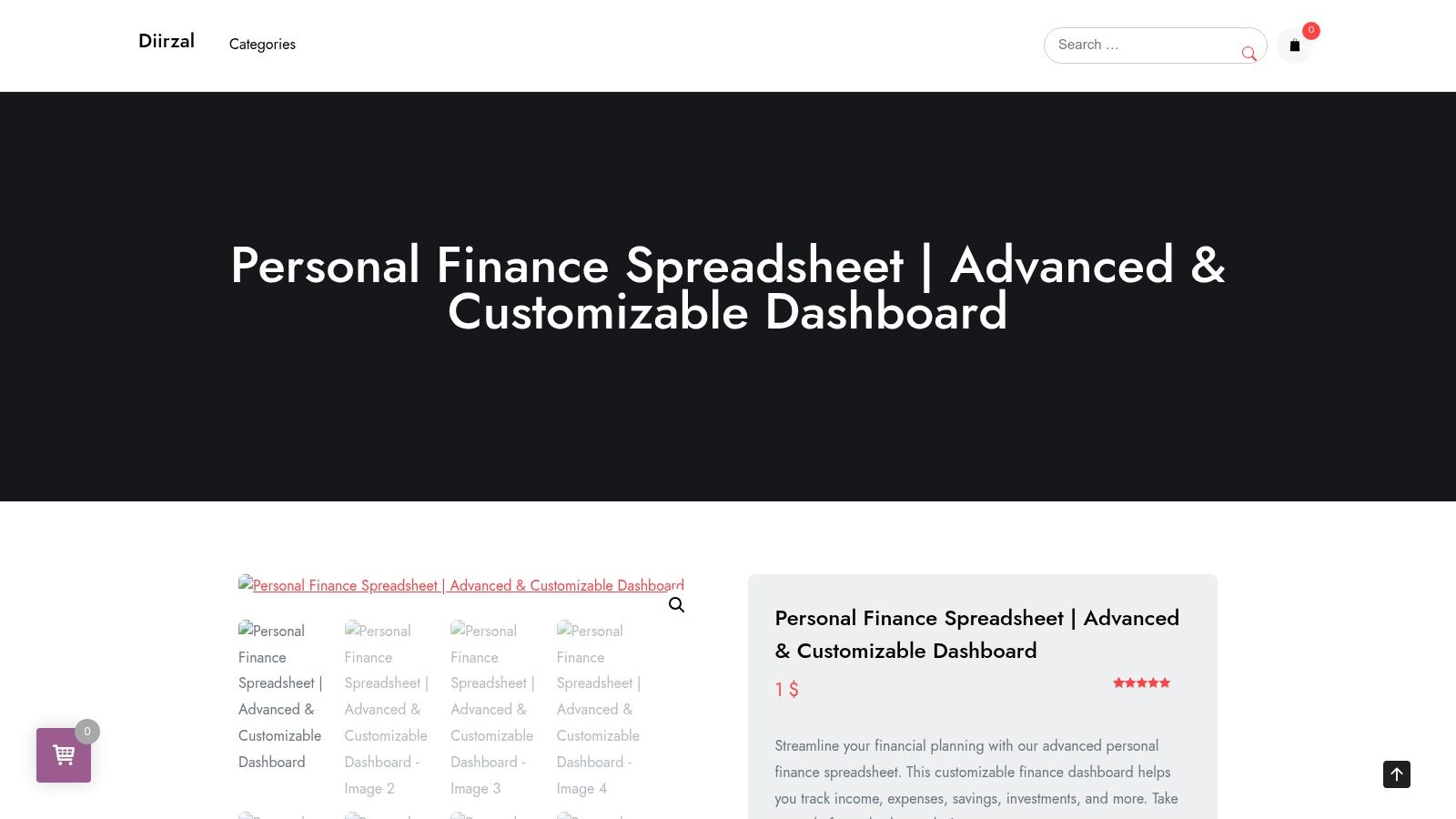 Diirzal Personal Finance Spreadsheet