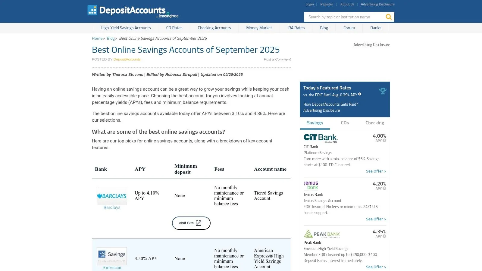 DepositAccounts (by LendingTree)