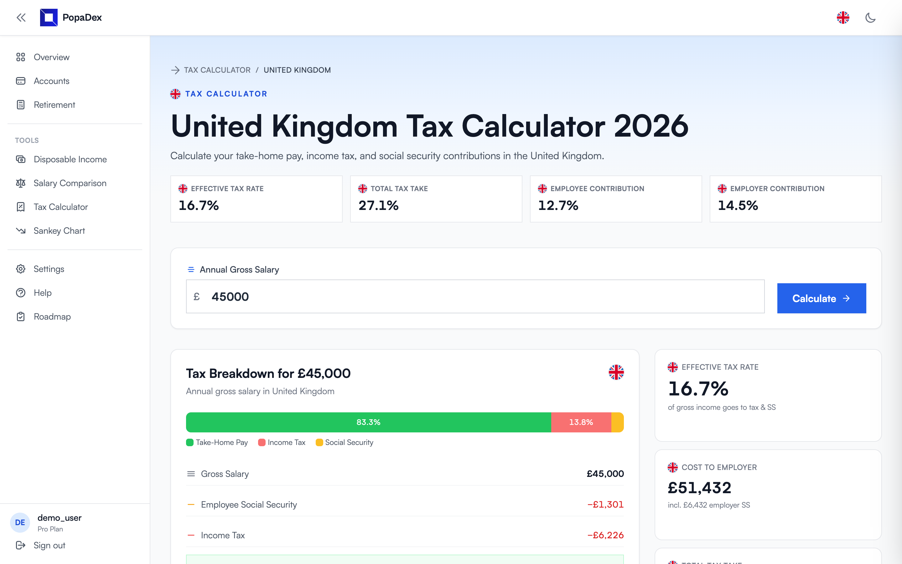PopaDex tax calculator